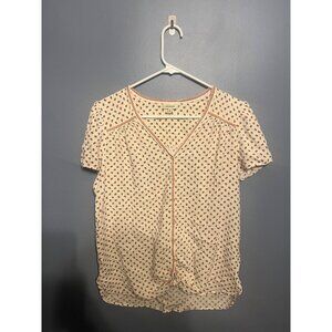 Women's‎ Max Studio Ladybug Print Button Up Shirt 100% Rayon SZ XL Summer Vibes